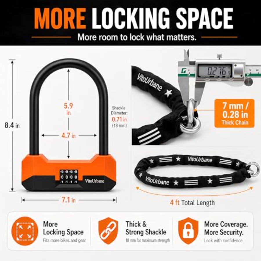 Heavy Duty Bike Lock with Chai – U Lock Heavy Duty Bewertung und Preis