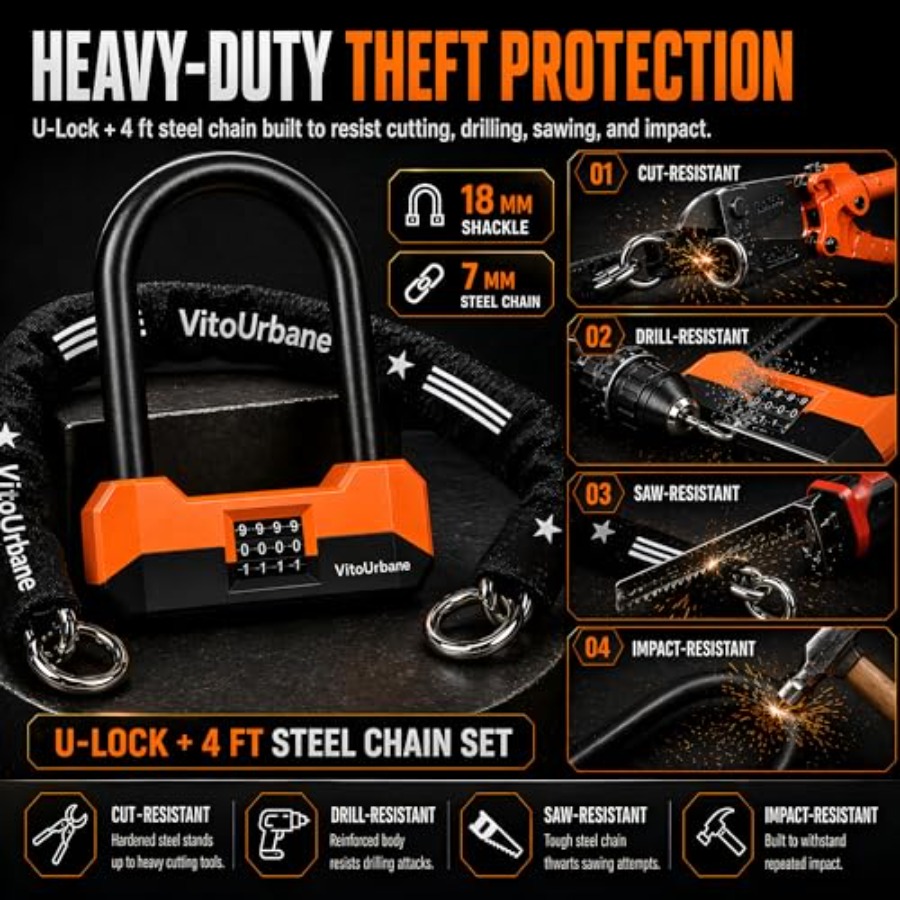 Heavy Duty Bike Lock with Chai – U Lock Heavy Duty Bewertung und Preis